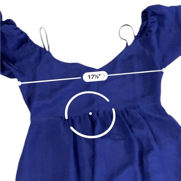 Moulinette Soeurs Anthropologie Carina Open Shoulder Blue Dress, Small - Picture 14 of 14